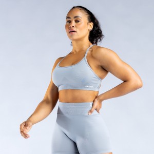 DFYNE Dynamic Backless Sports BH Dame Lyse Grå | 79023-VRKQ