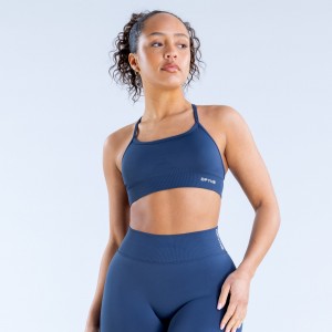 DFYNE Dynamic Backless Sports BH Dame Mørke Blå | 52419-FCQS