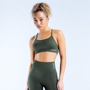 DFYNE Dynamic Backless Sports BH Dame Olivengrønne | 12789-USQX