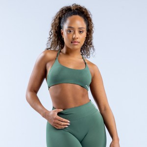 DFYNE Dynamic Twist Back Sports BH Dame Grønn | 27146-QAVL