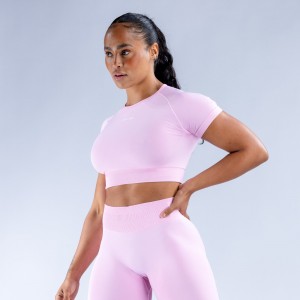 DFYNE Impact Crop Top Dame Lyse Rosa Rosa | 25987-NOBM