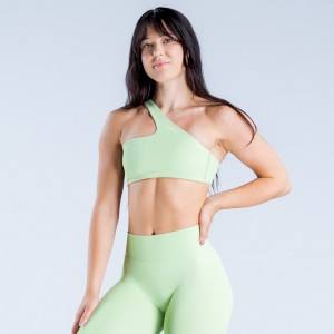 DFYNE Lanyi Edit One Shoulder Sports BH Dame Grønn | 45139-BNZV