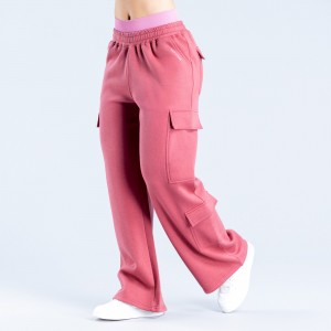 DFYNE Lanyi Edit Wide Leg Cargo Joggebukse Dame Dyp Rosa | 21543-OMIE