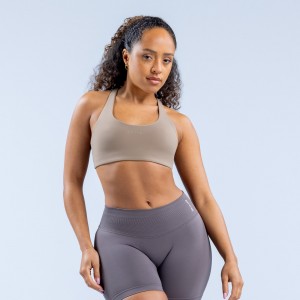 DFYNE Origin Racer Back Sports BH Dame Khaki | 05648-KLAM