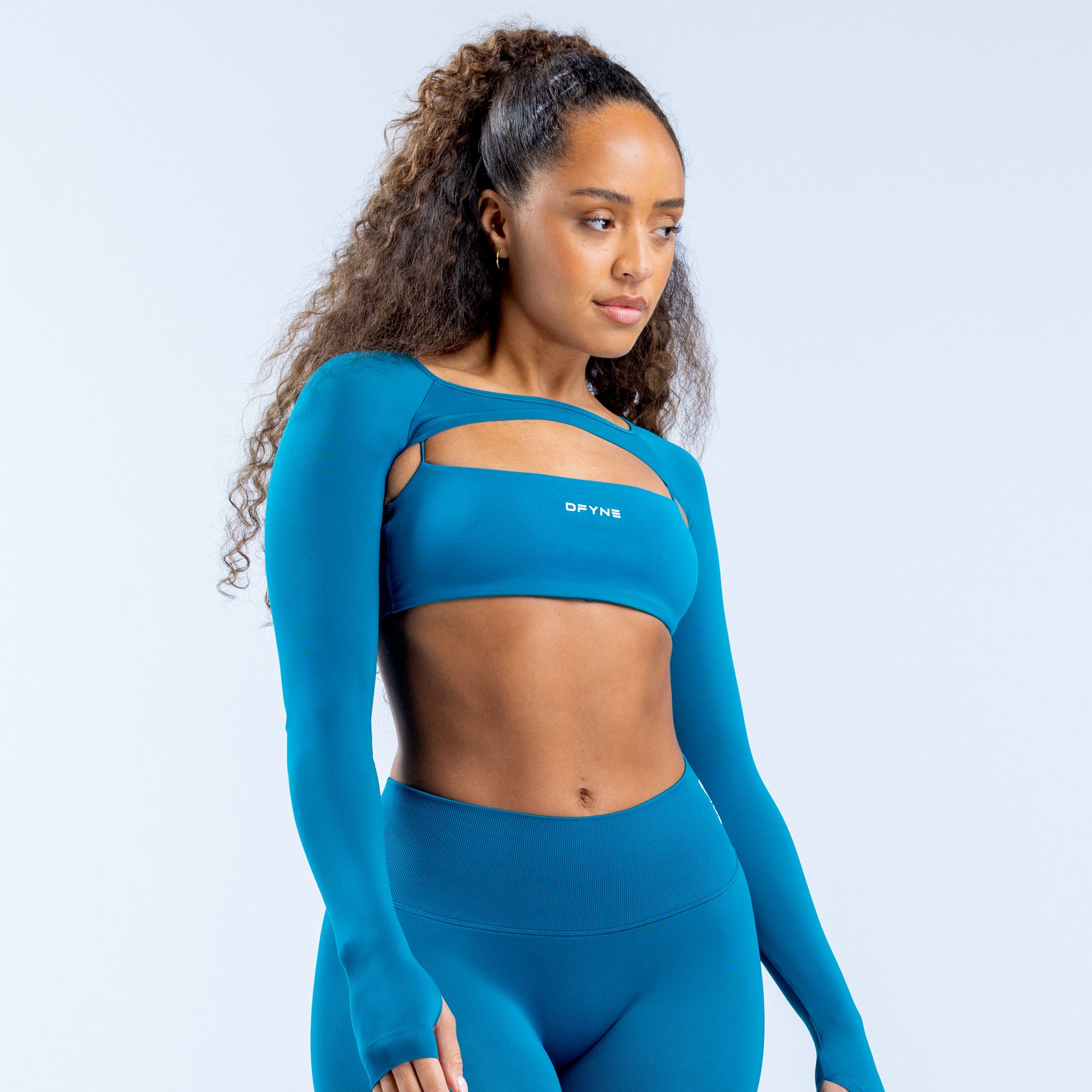 DFYNE Defy Long Sleeve Shrug Dame Blå | 98605-JCGZ