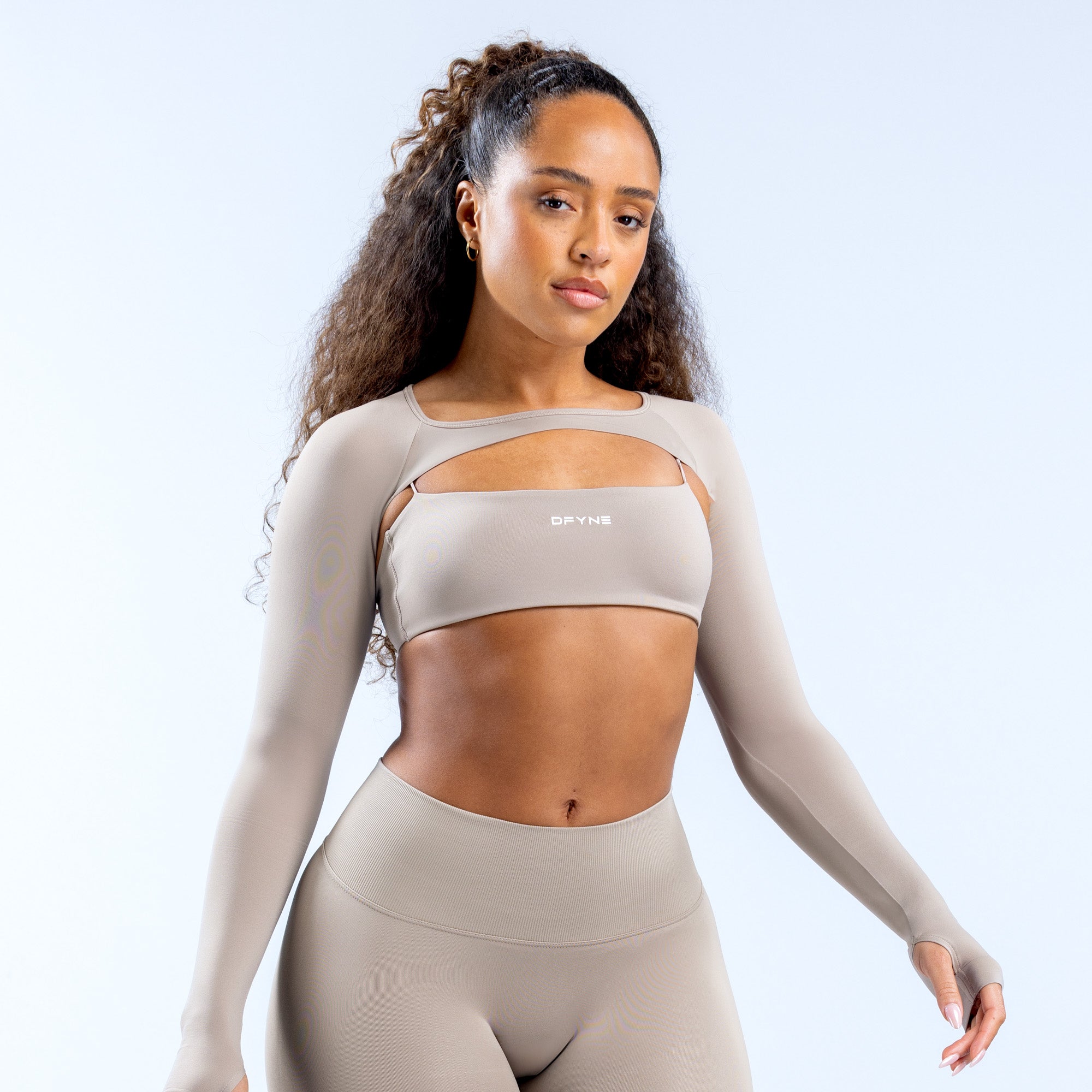 DFYNE Defy Long Sleeve Shrug Dame Grå | 14032-GECO