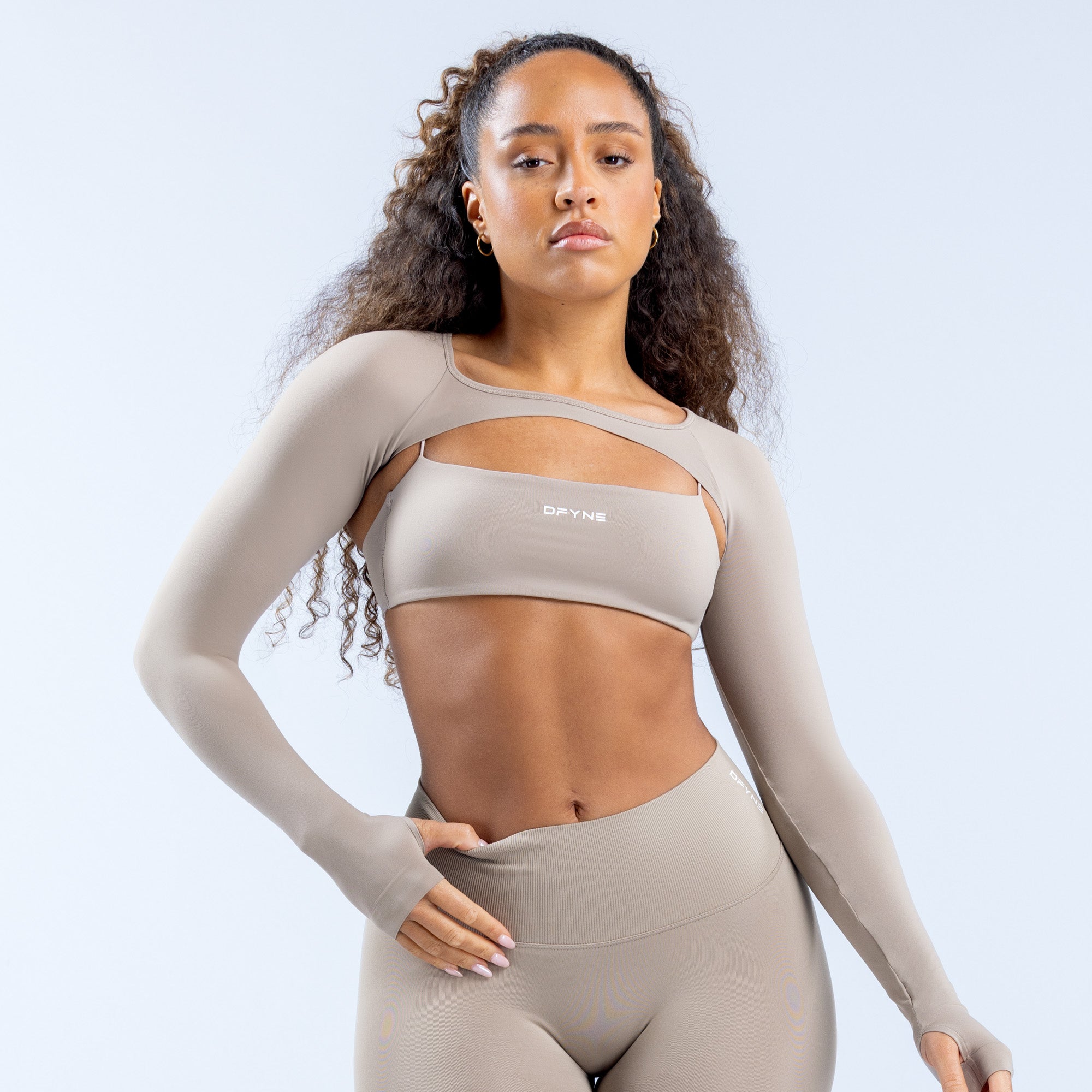 DFYNE Defy Long Sleeve Shrug Dame Grå | 14032-GECO
