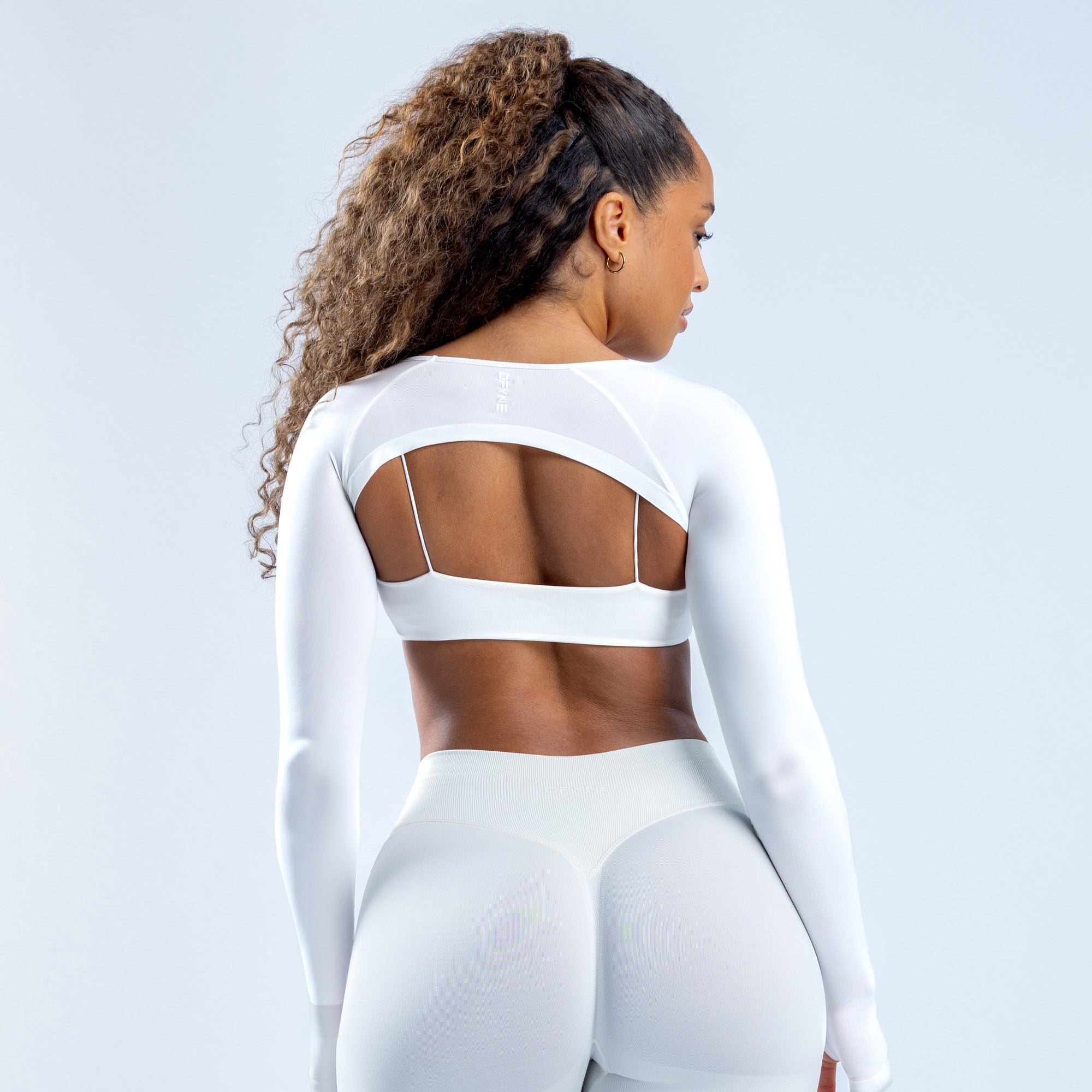DFYNE Defy Long Sleeve Shrug Dame Hvite | 21305-KHYQ