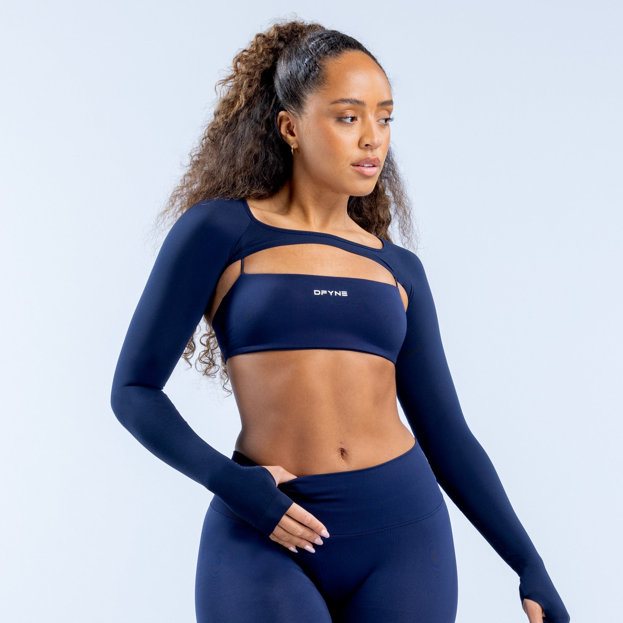 DFYNE Defy Long Sleeve Shrug Dame Marineblå | 25419-LJOF