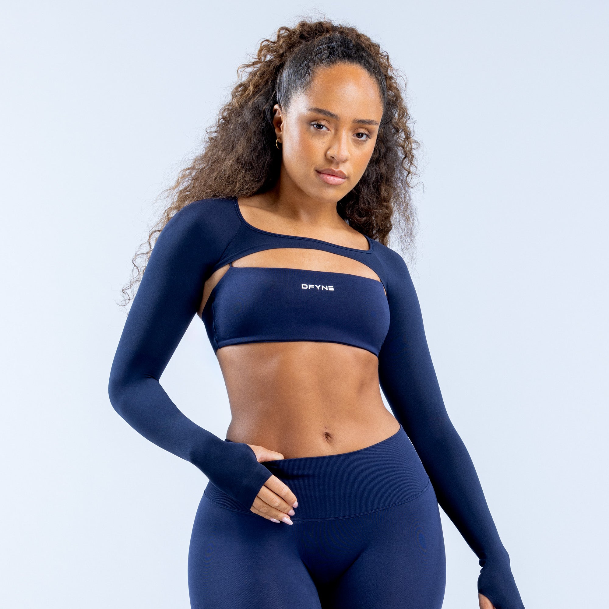 DFYNE Defy Long Sleeve Shrug Dame Marineblå | 25419-LJOF
