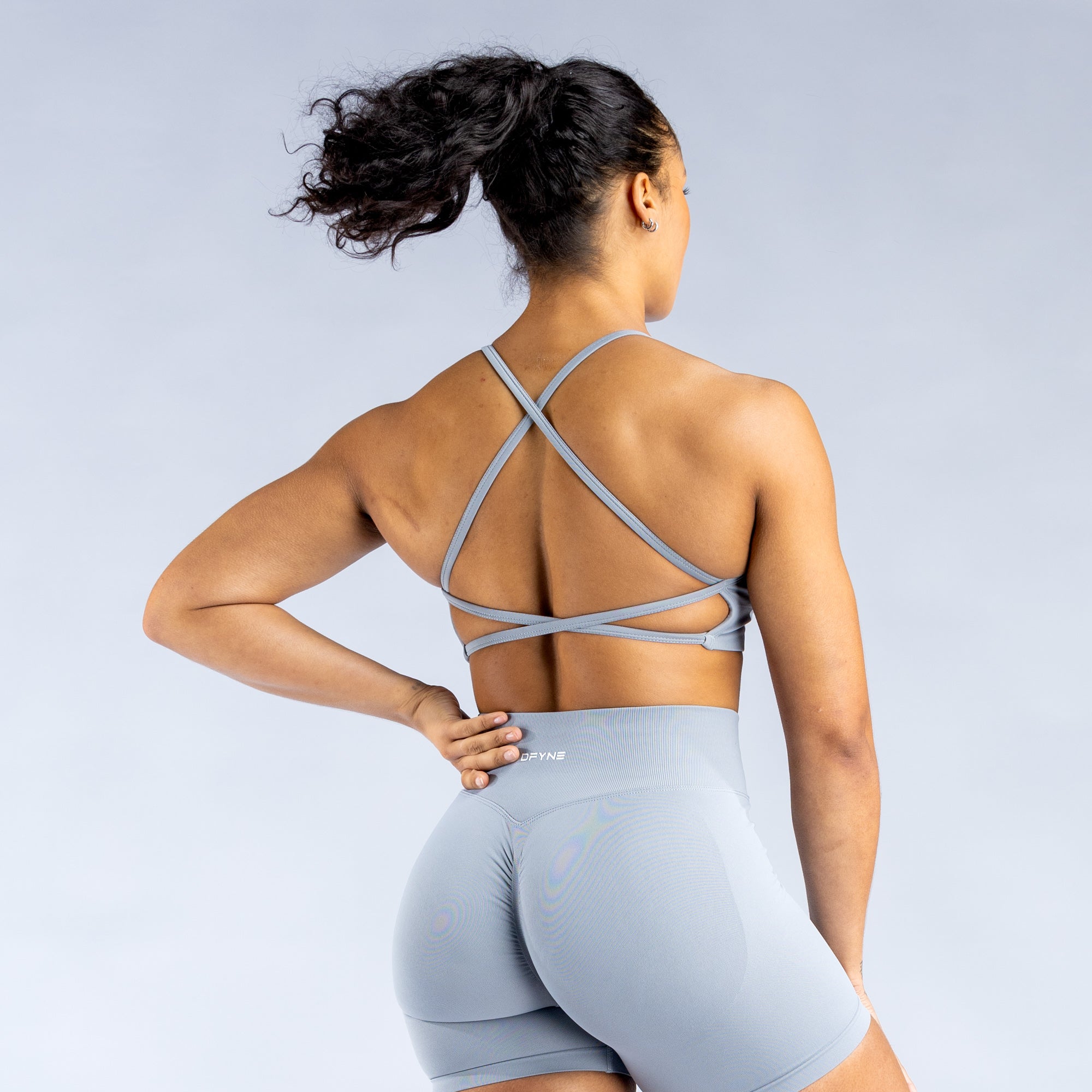 DFYNE Dynamic Backless Sports BH Dame Lyse Grå | 79023-VRKQ