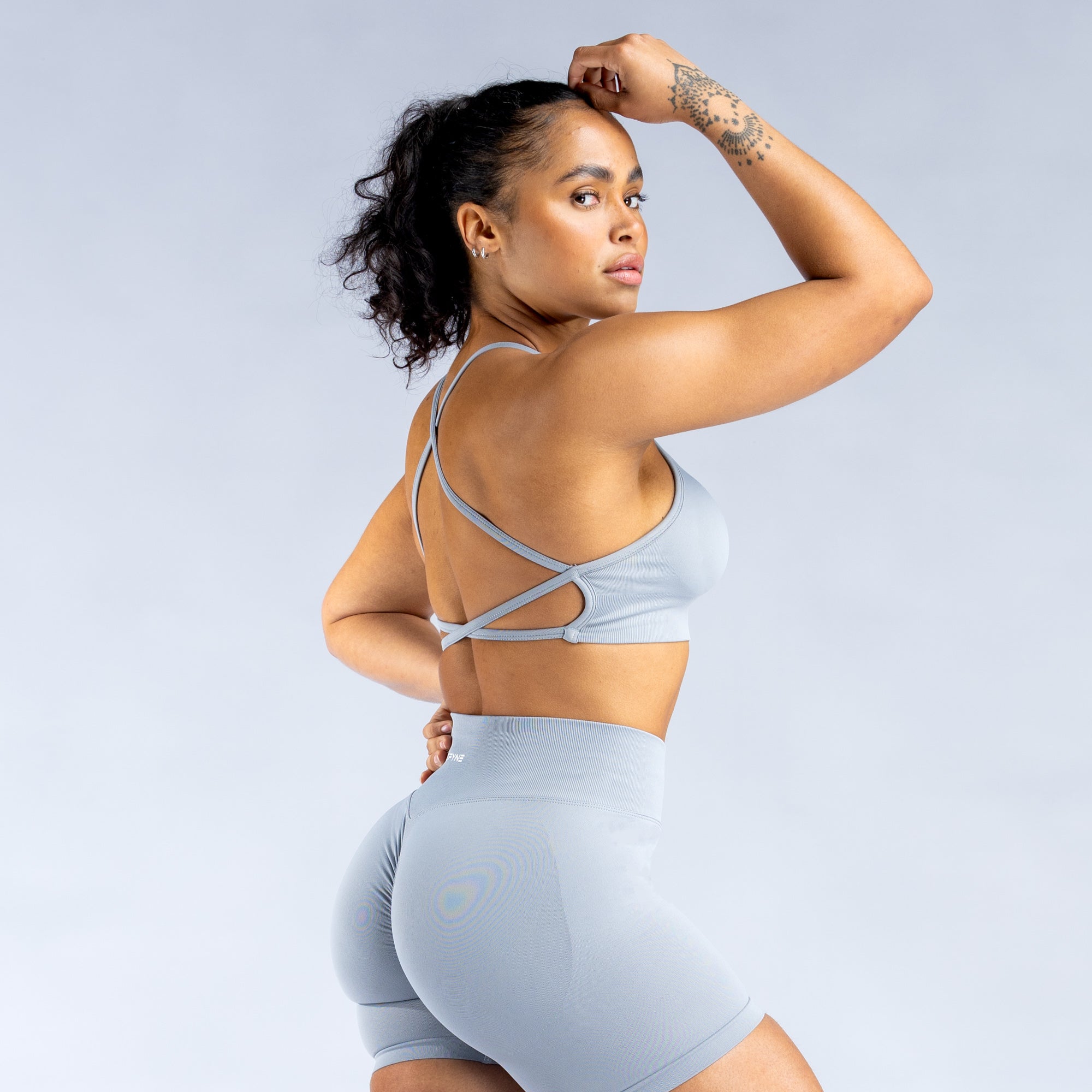 DFYNE Dynamic Backless Sports BH Dame Lyse Grå | 79023-VRKQ