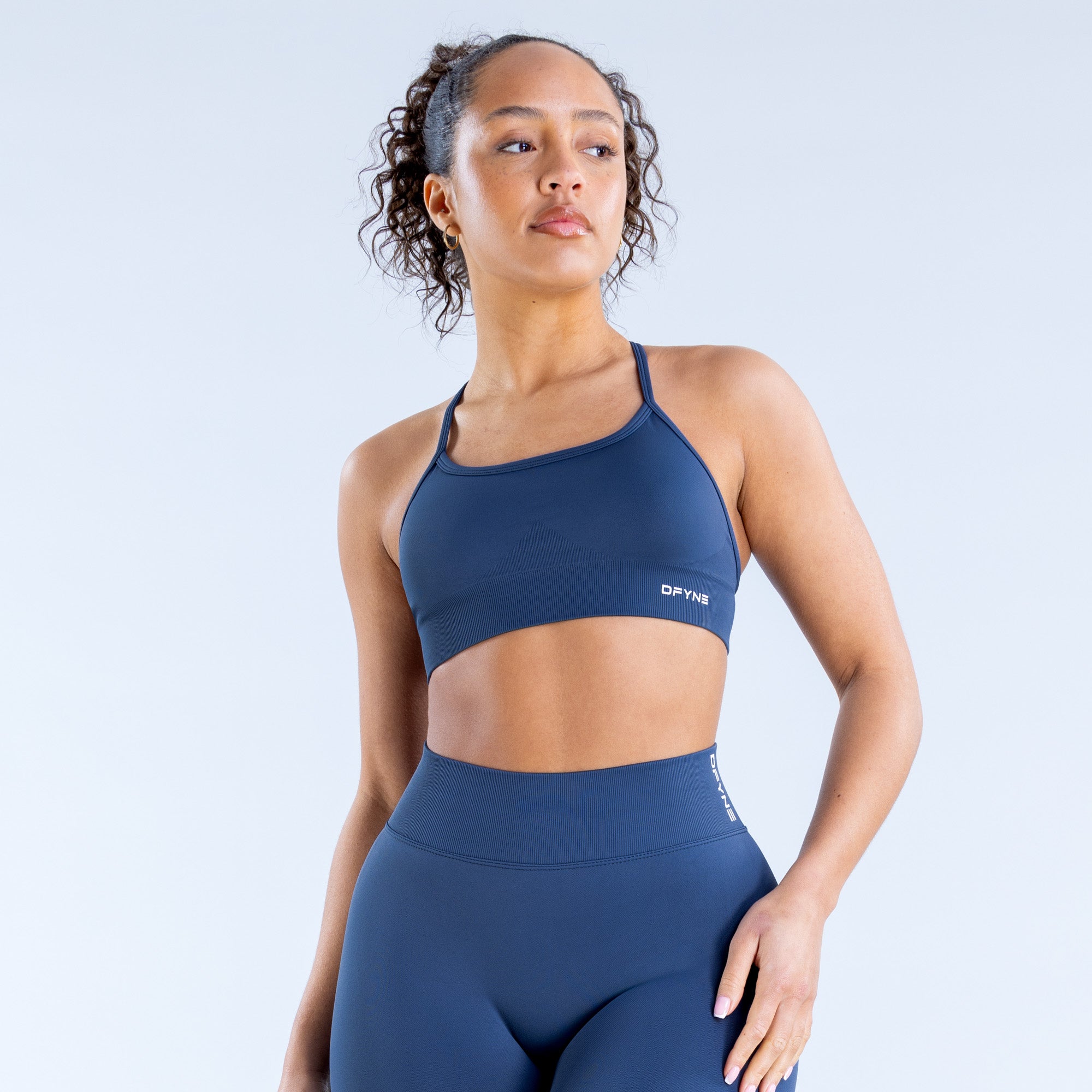 DFYNE Dynamic Backless Sports BH Dame Mørke Blå | 52419-FCQS