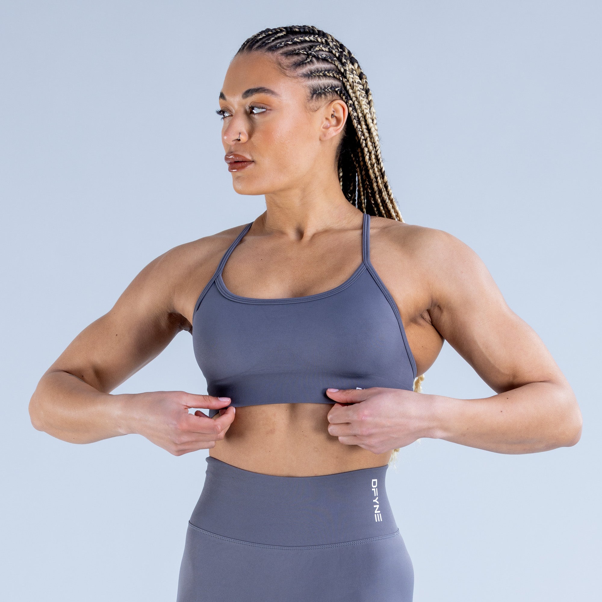 DFYNE Dynamic Backless Sports BH Dame Mørke Grå | 17269-ILTE