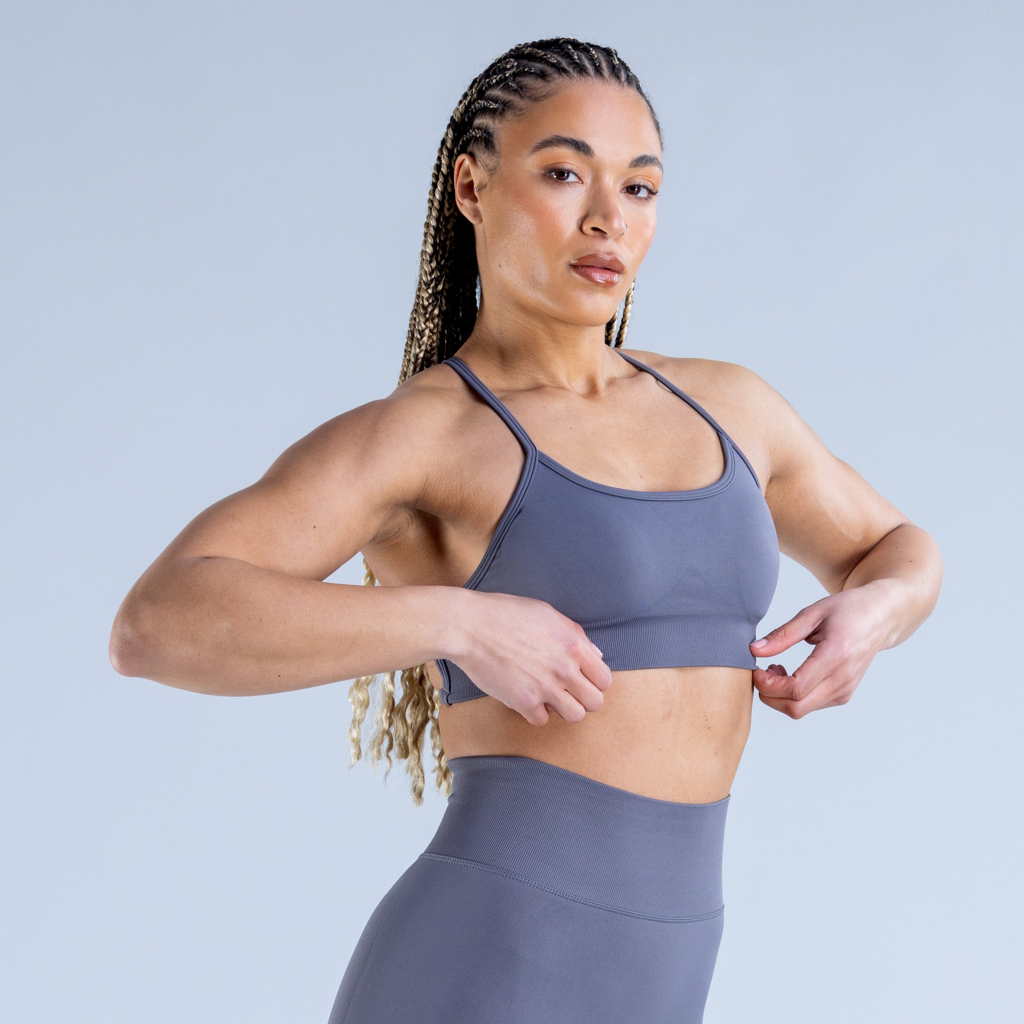 DFYNE Dynamic Backless Sports BH Dame Mørke Grå | 17269-ILTE