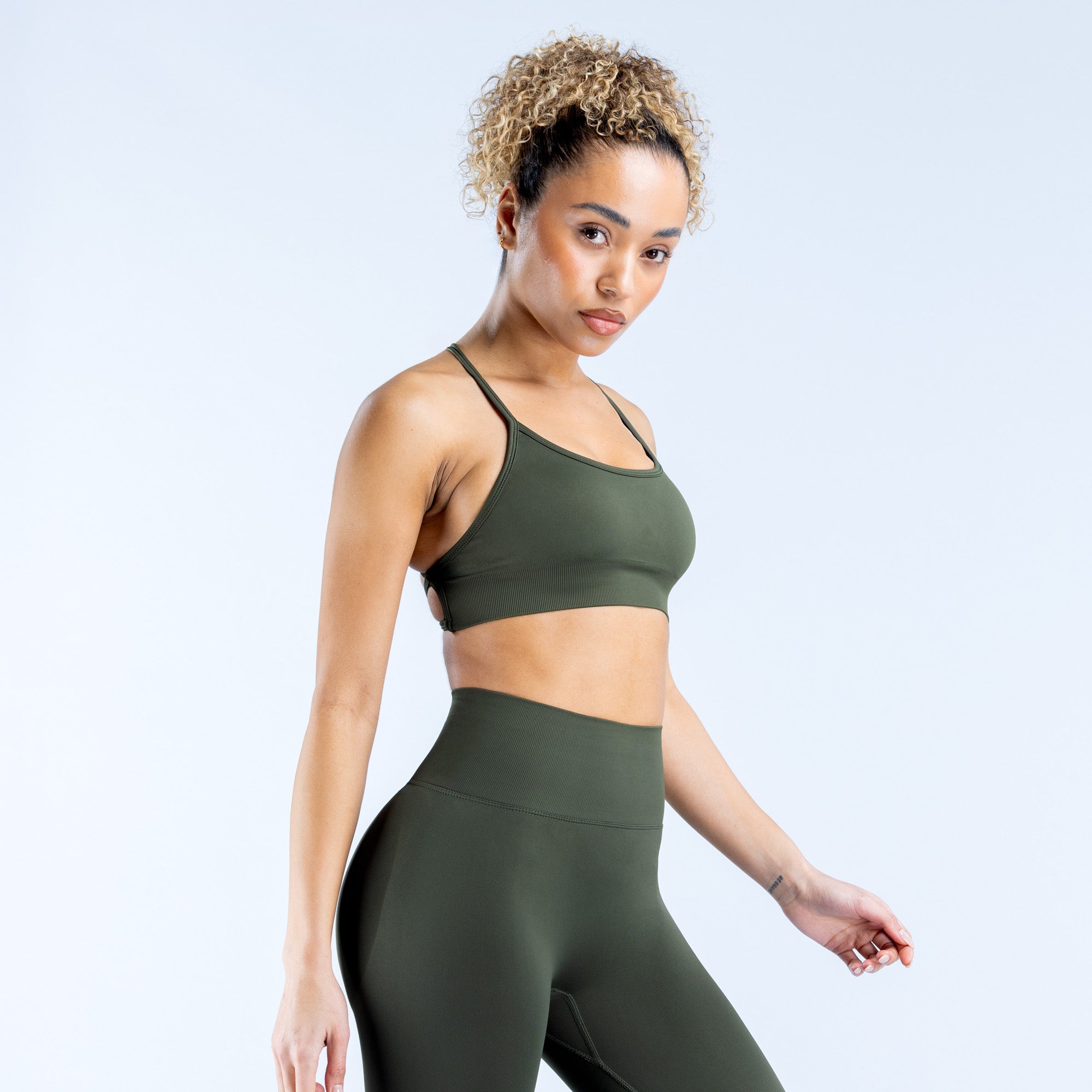 DFYNE Dynamic Backless Sports BH Dame Olivengrønne | 12789-USQX