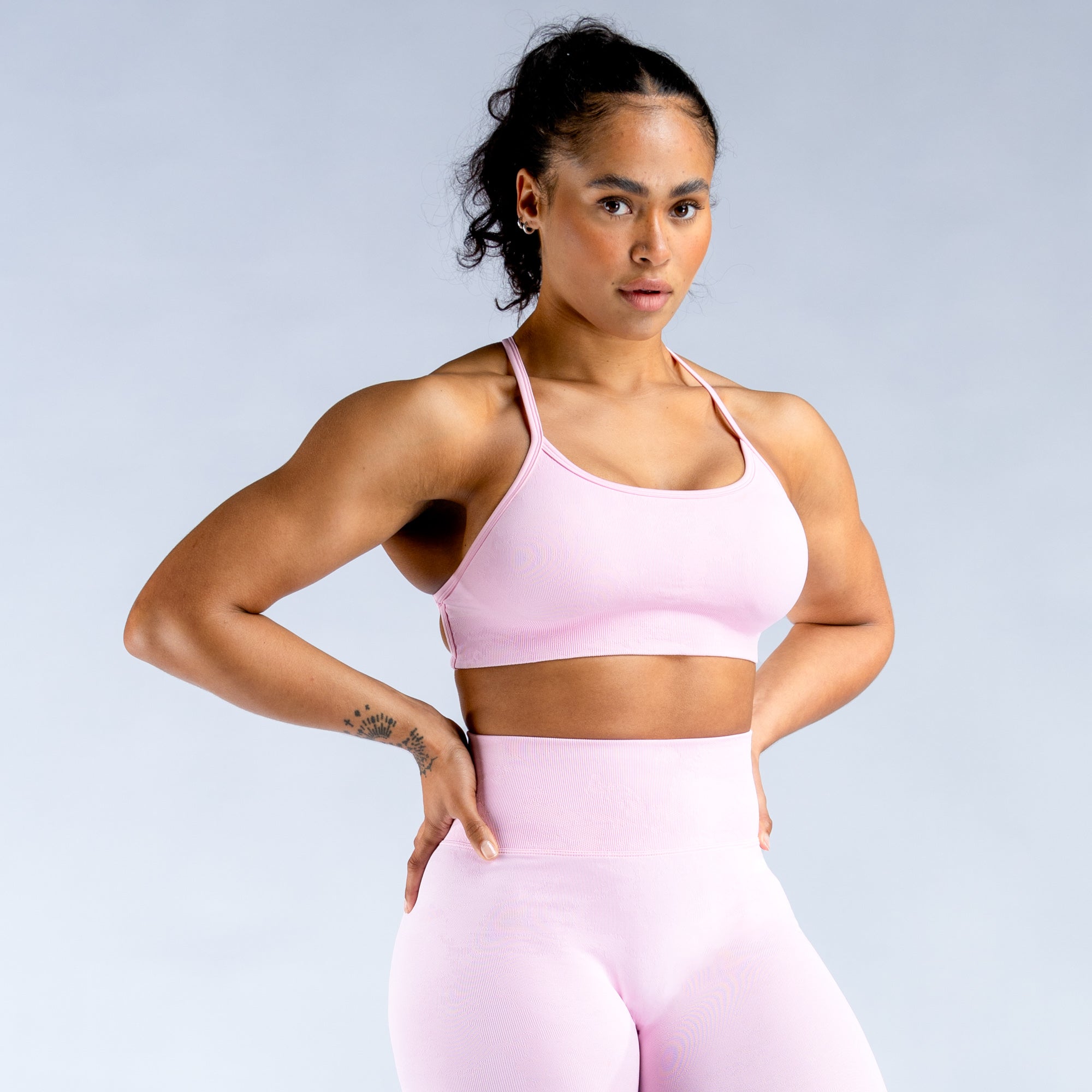 DFYNE Dynamic Mist Backless Sports BH Dame Lyse Rosa Rosa Hvite | 16325-NIWP