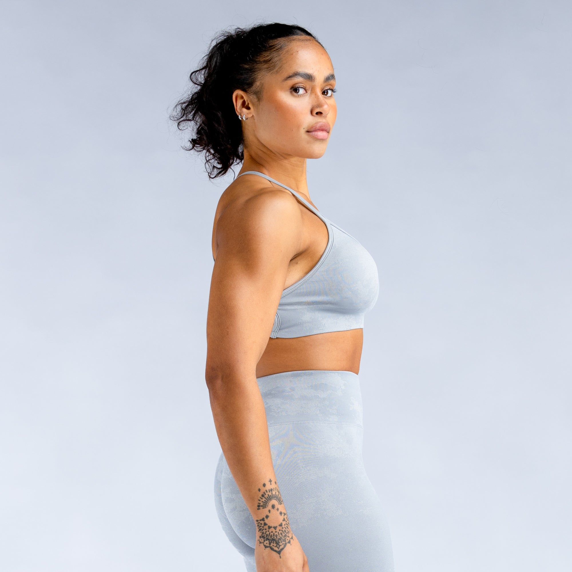 DFYNE Dynamic Mist Backless Sports BH Dame Lyse Grå Hvite | 36159-DYFA