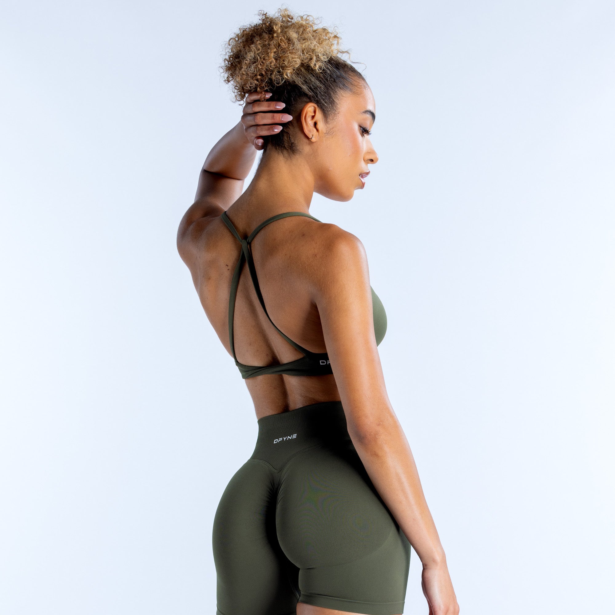 DFYNE Dynamic Twist Back Sports BH Dame Olivengrønne | 13957-YVLG
