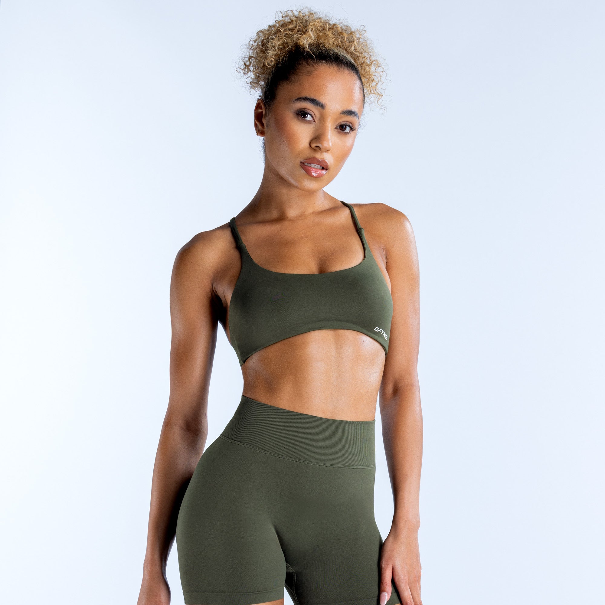 DFYNE Dynamic Twist Back Sports BH Dame Olivengrønne | 13957-YVLG