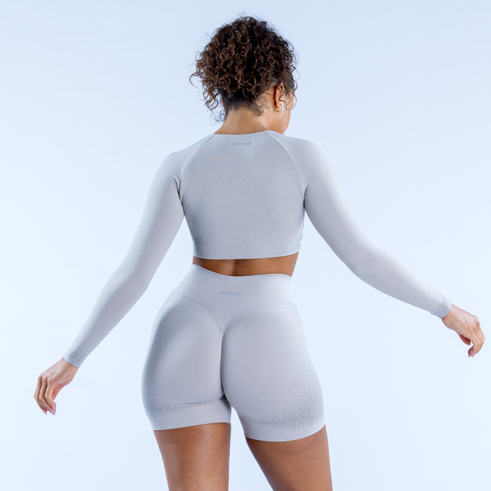 DFYNE Ignite Twist Front Crop Top Dame Lyse Grå | 92736-APFK