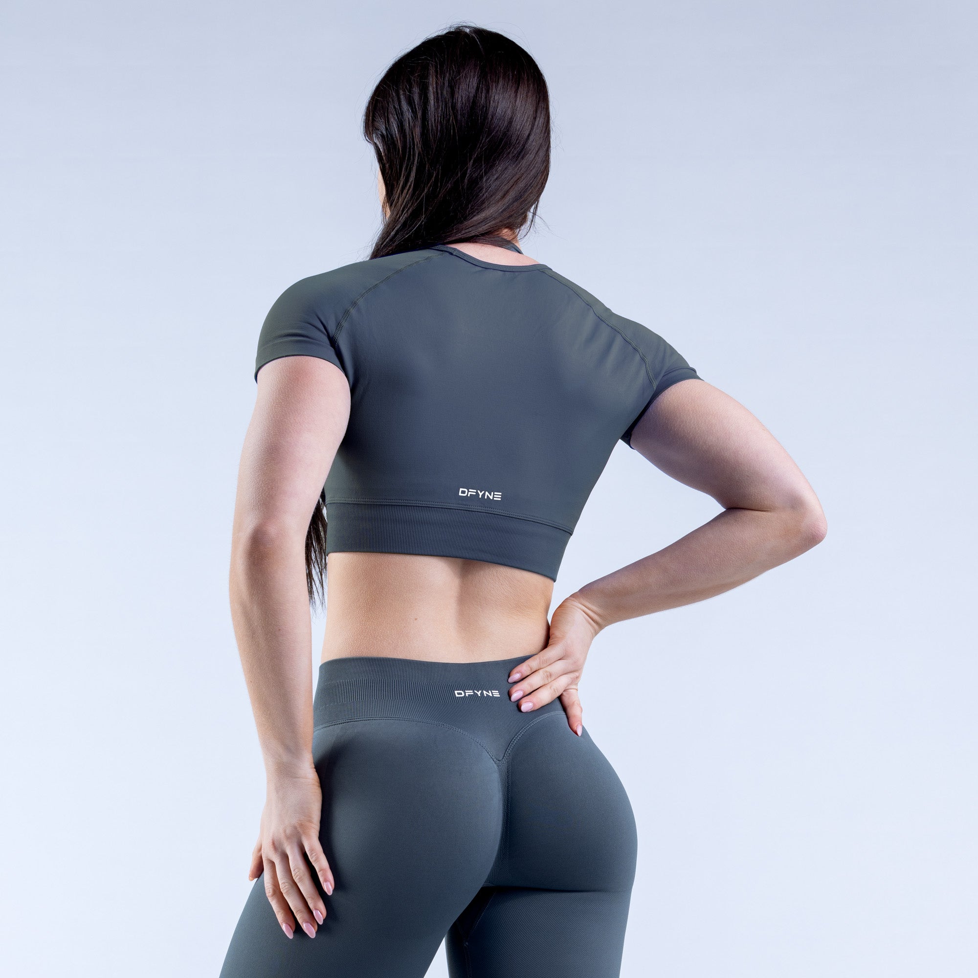 DFYNE Impact Crop Top Dame Grå | 07869-TQIB