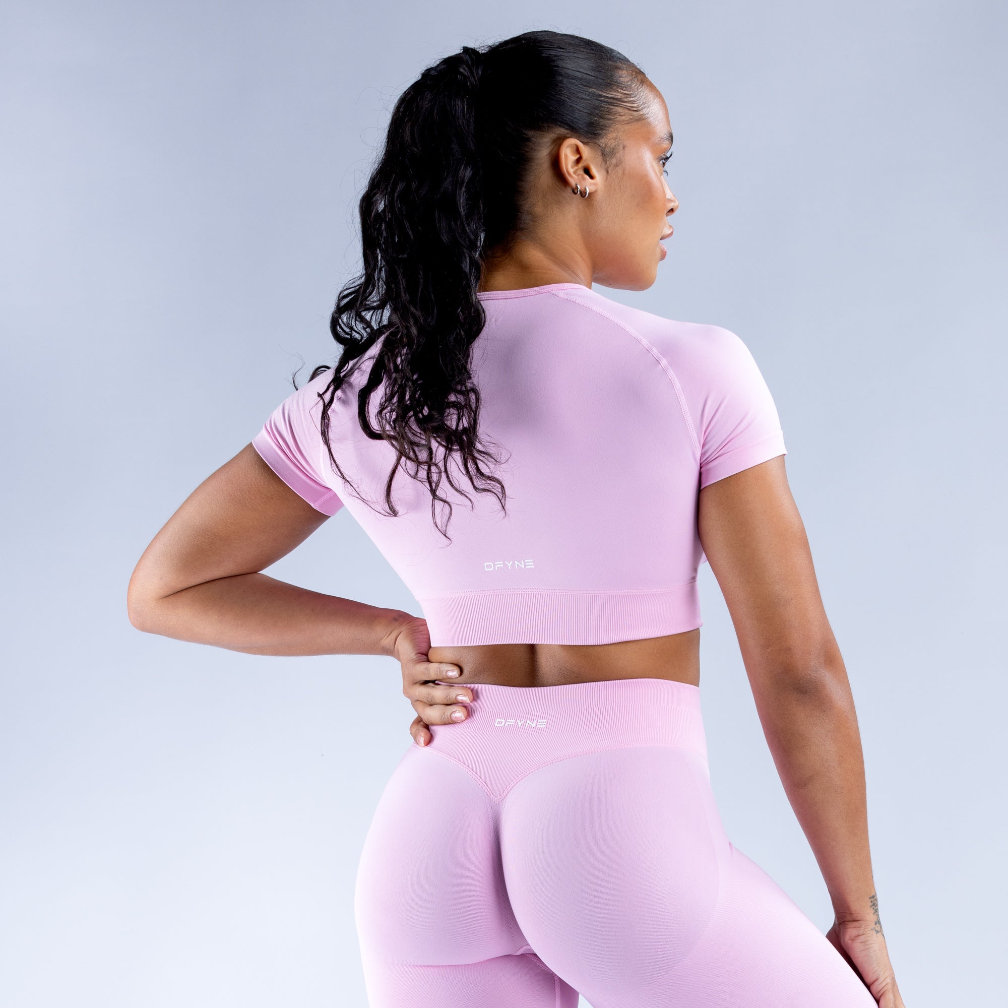 DFYNE Impact Crop Top Dame Lyse Rosa Rosa | 25987-NOBM