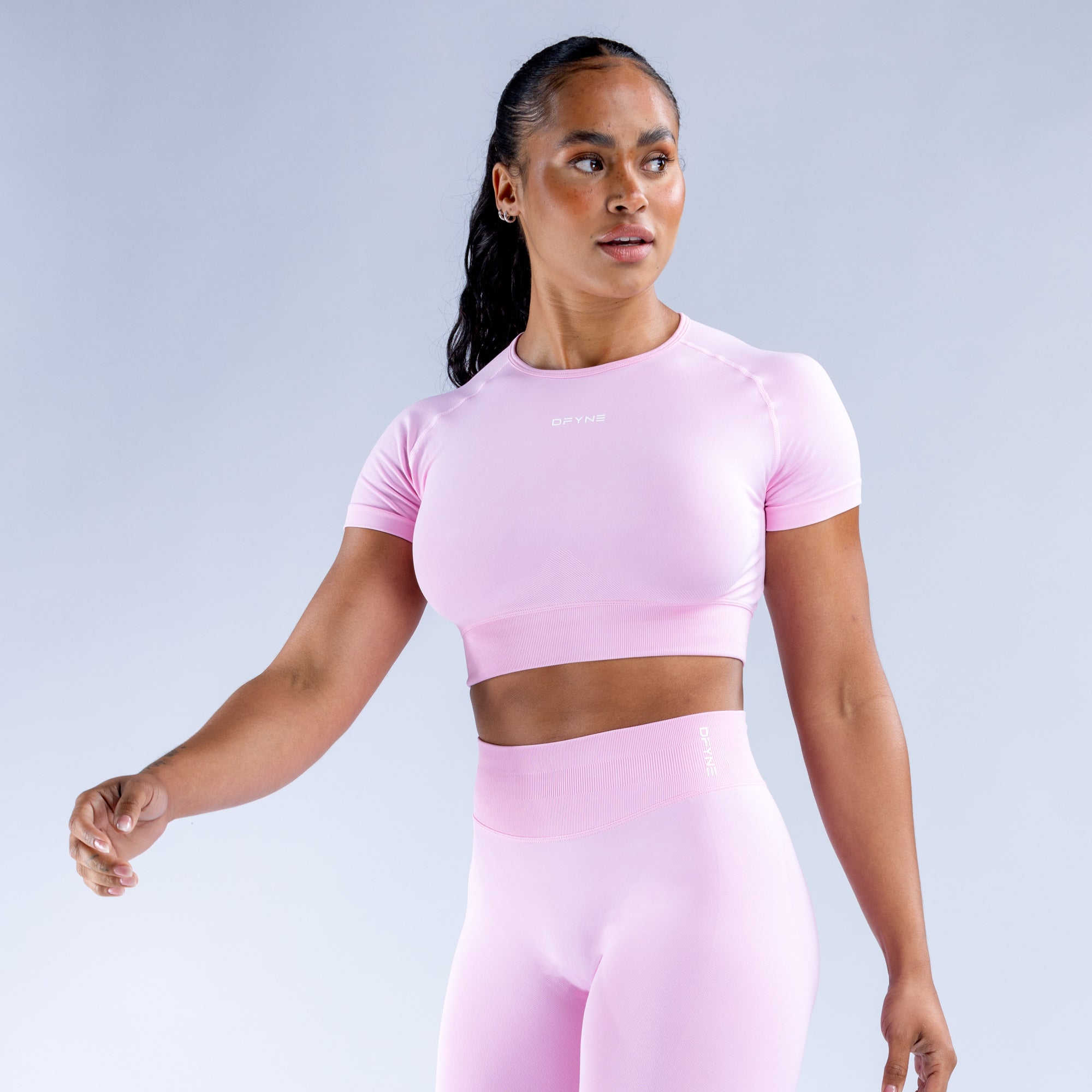 DFYNE Impact Crop Top Dame Lyse Rosa Rosa | 25987-NOBM