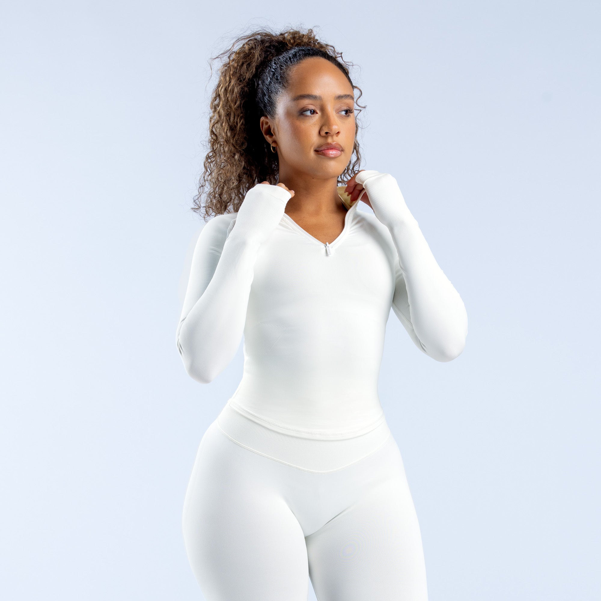 DFYNE Impact Half Zippy Jakker Dame Hvite | 21840-WIKB