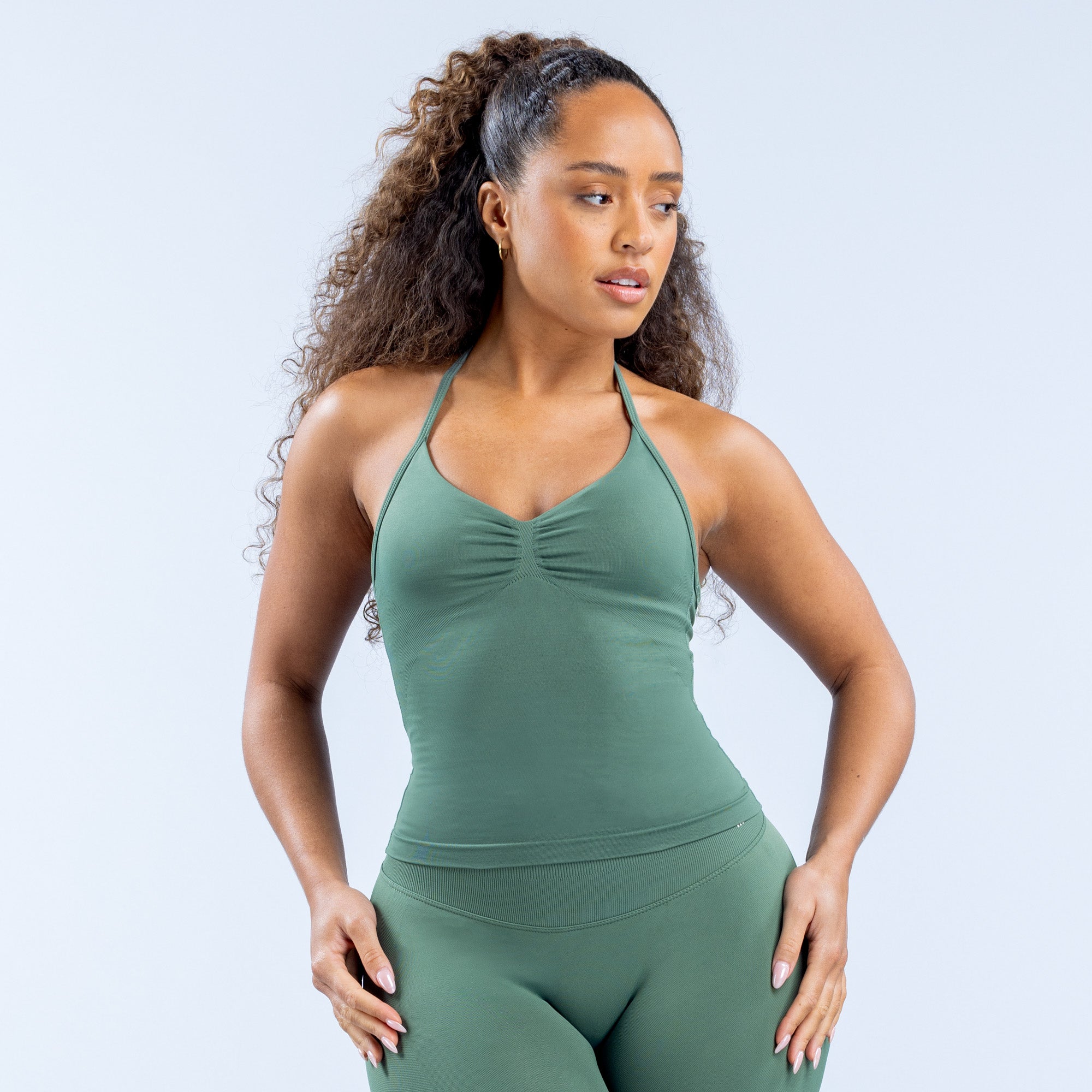 DFYNE Impact Longline Strappy Top Dame Grønn | 26539-XGVH