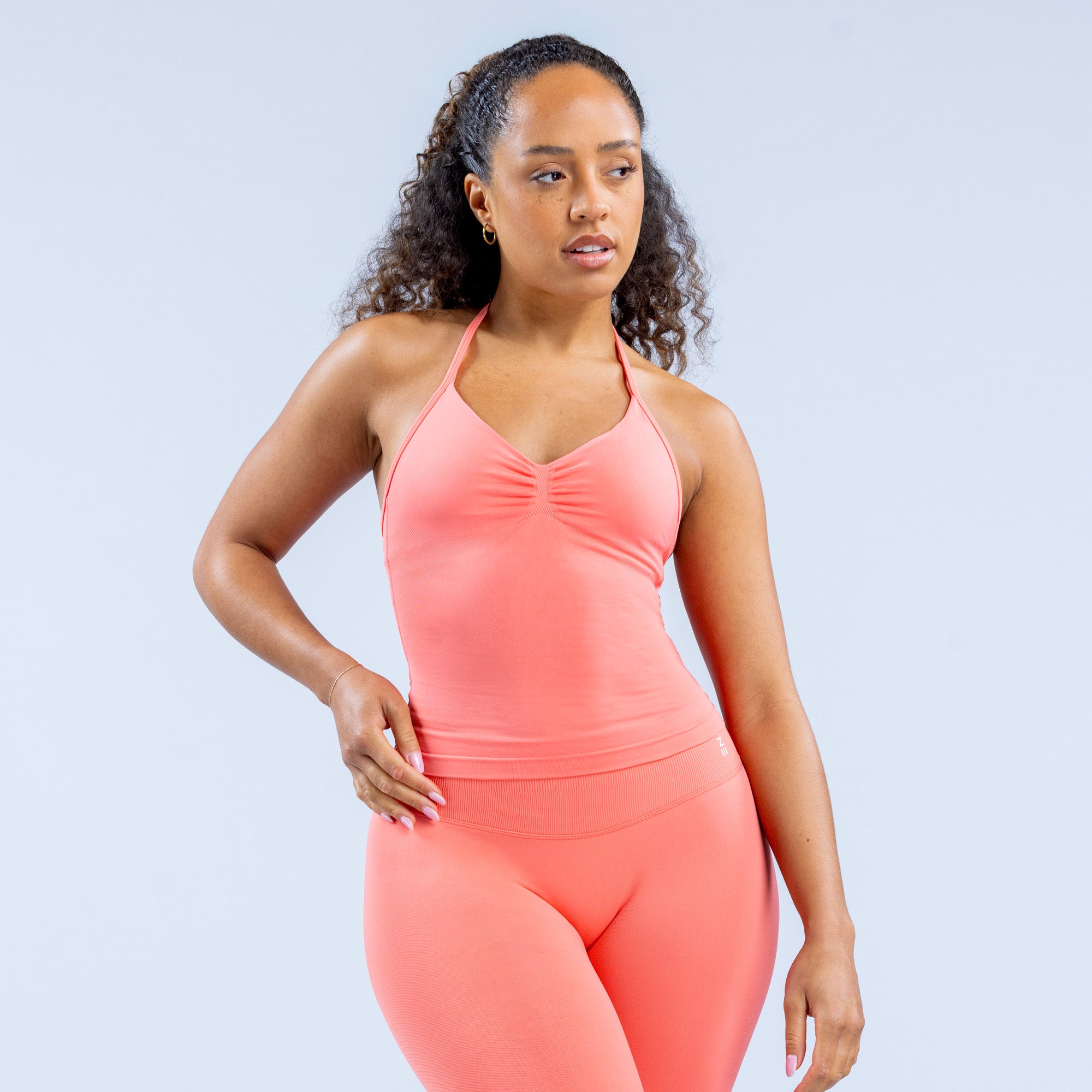 DFYNE Impact Longline Strappy Top Dame Korall | 12670-PJLY
