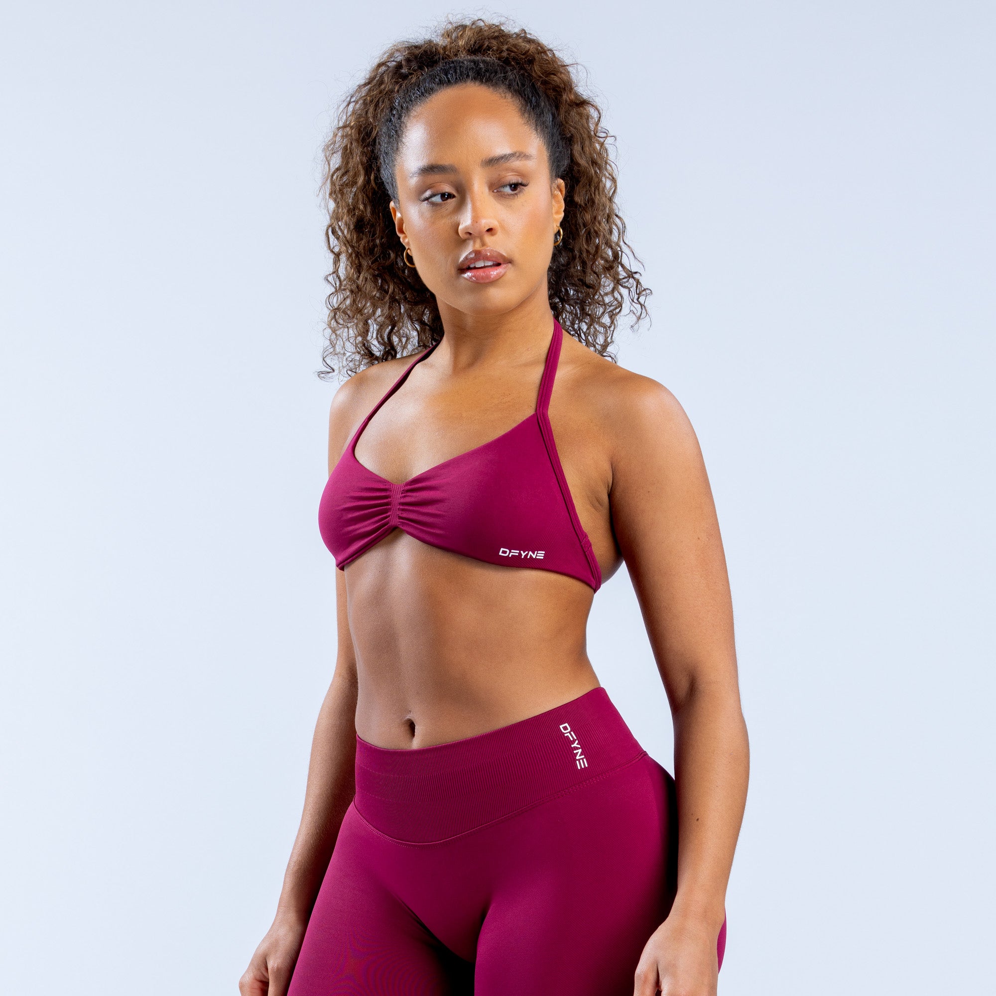 DFYNE Impact Strappy Sports BH Dame Fuchsia | 58362-LPCA