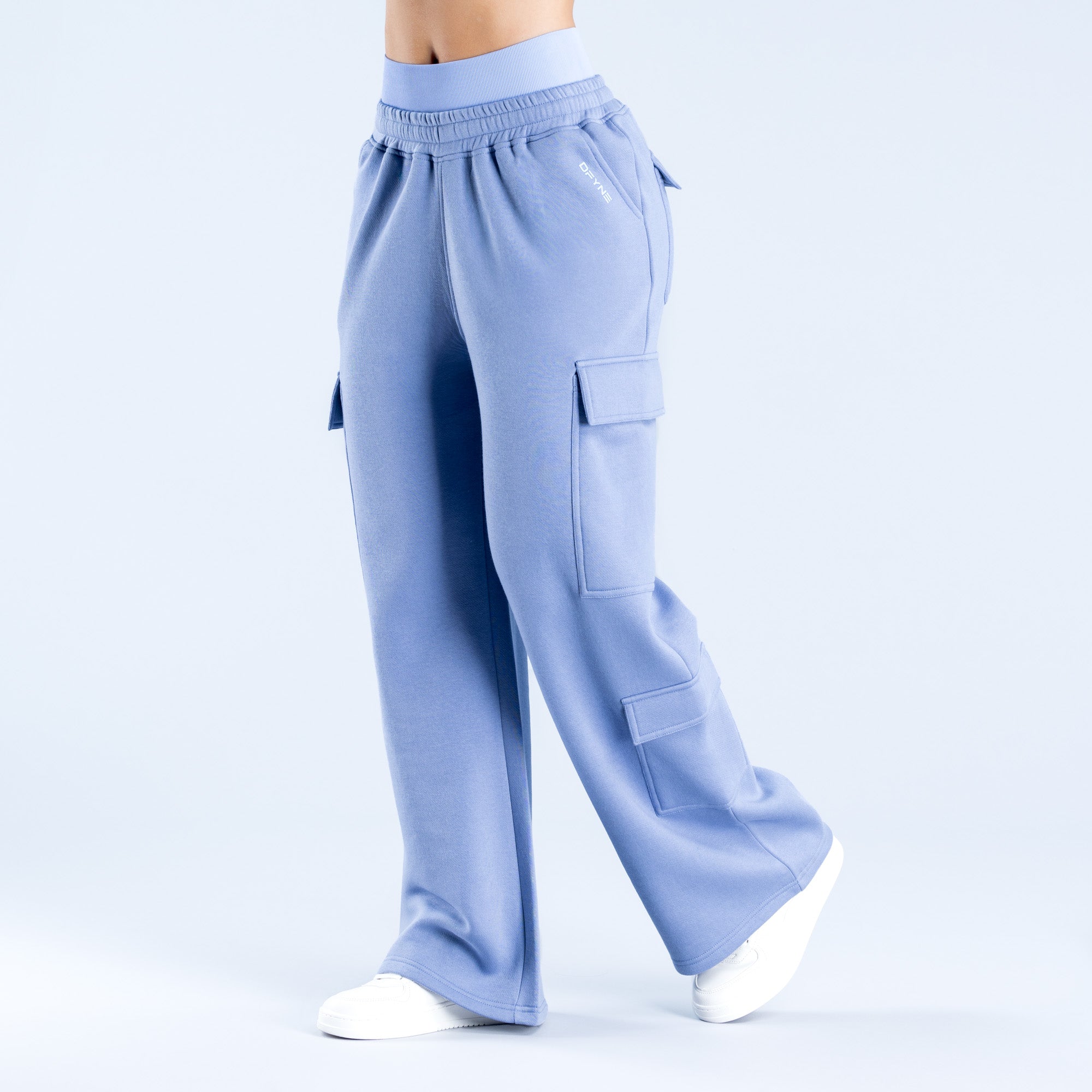 DFYNE Lanyi Edit Wide Leg Cargo Joggebukse Dame Blå | 24718-USQP
