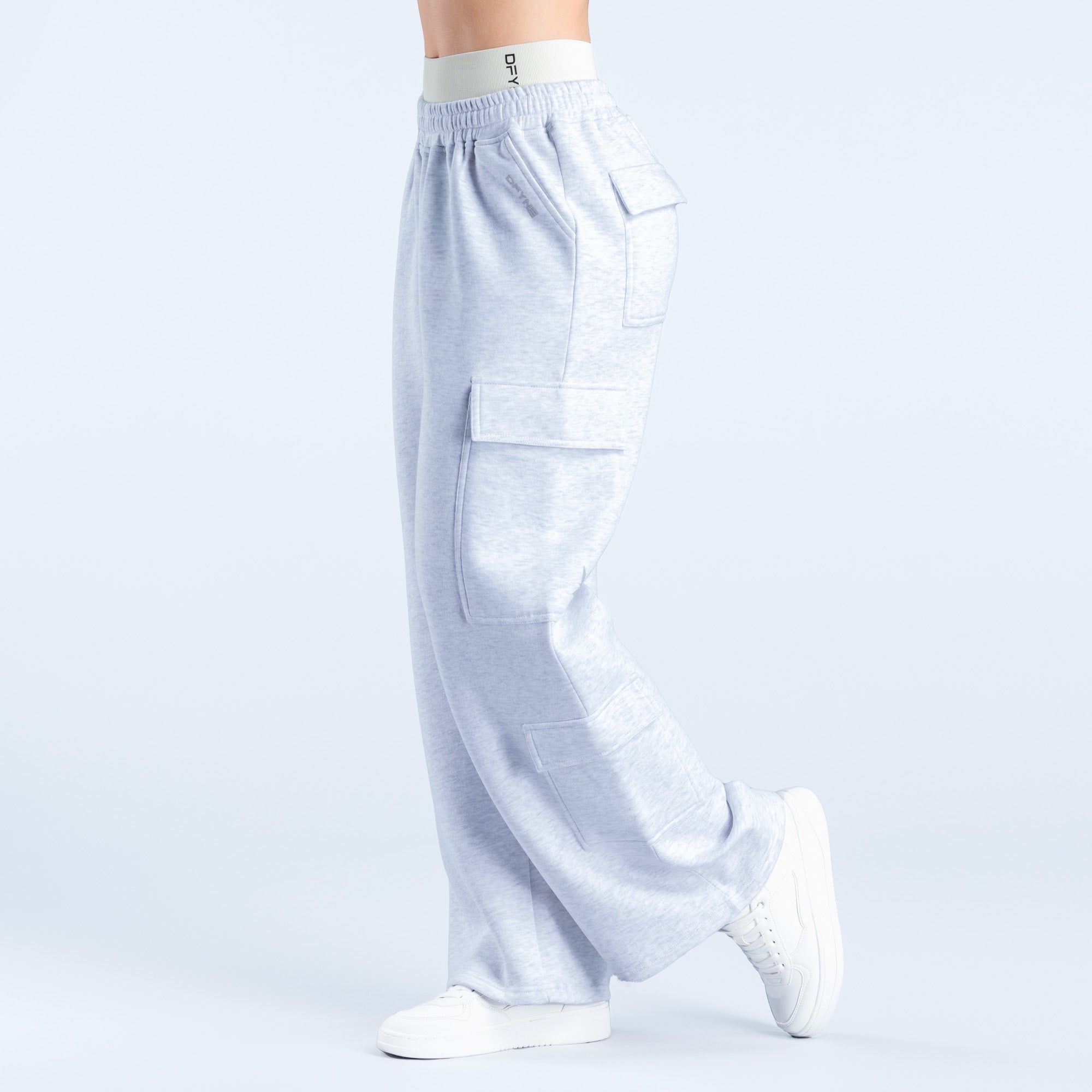 DFYNE Lanyi Edit Wide Leg Cargo Joggebukse Dame Grå | 47902-HXUO