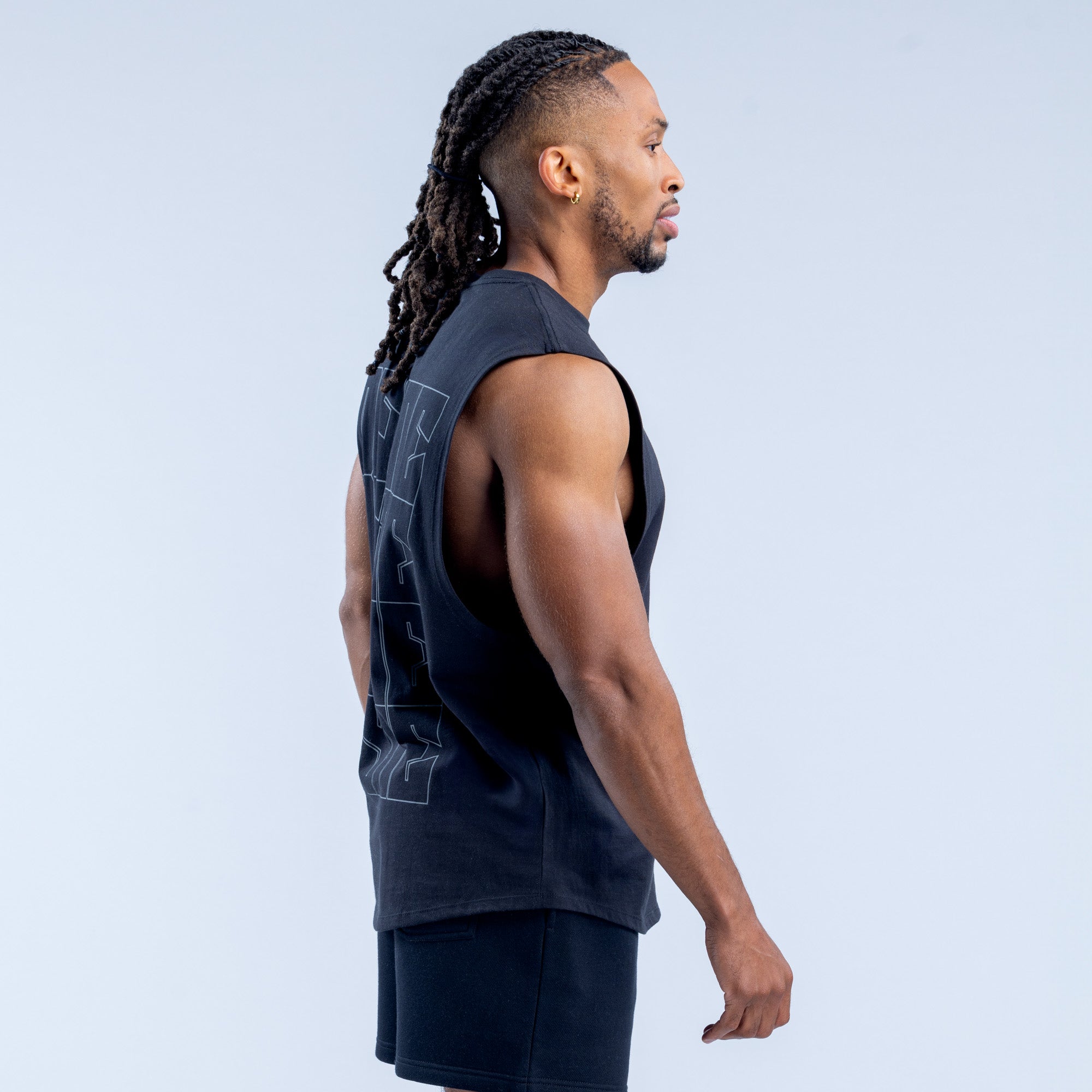 DFYNE Recharge Graphic Tank Top Herre Svarte | 20158-IQOB