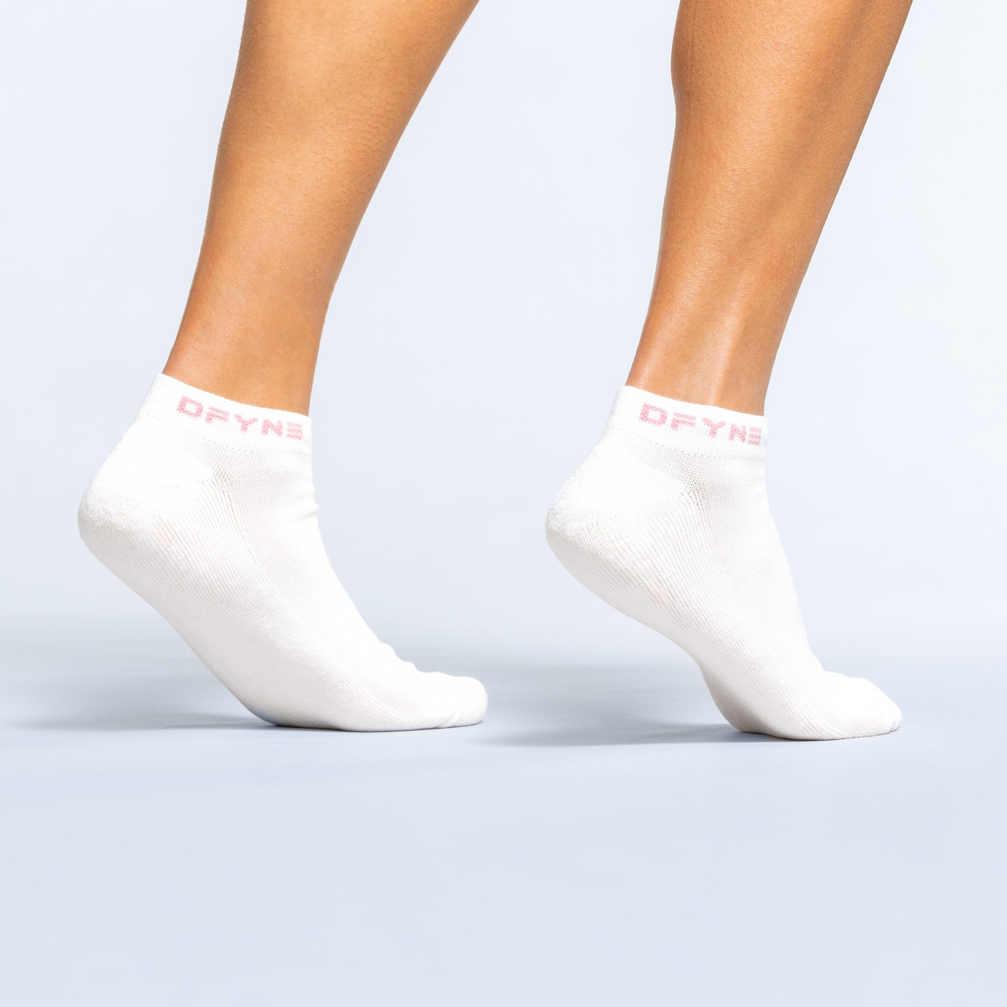 DFYNE Revive Ankle Sokker Dame Hvite Lyse Rosa Rosa | 81052-LKJR