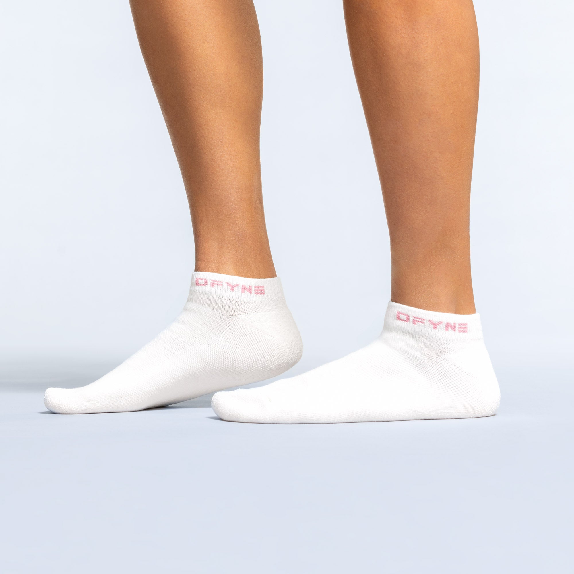DFYNE Revive Ankle Sokker Dame Hvite Lyse Rosa Rosa | 81052-LKJR