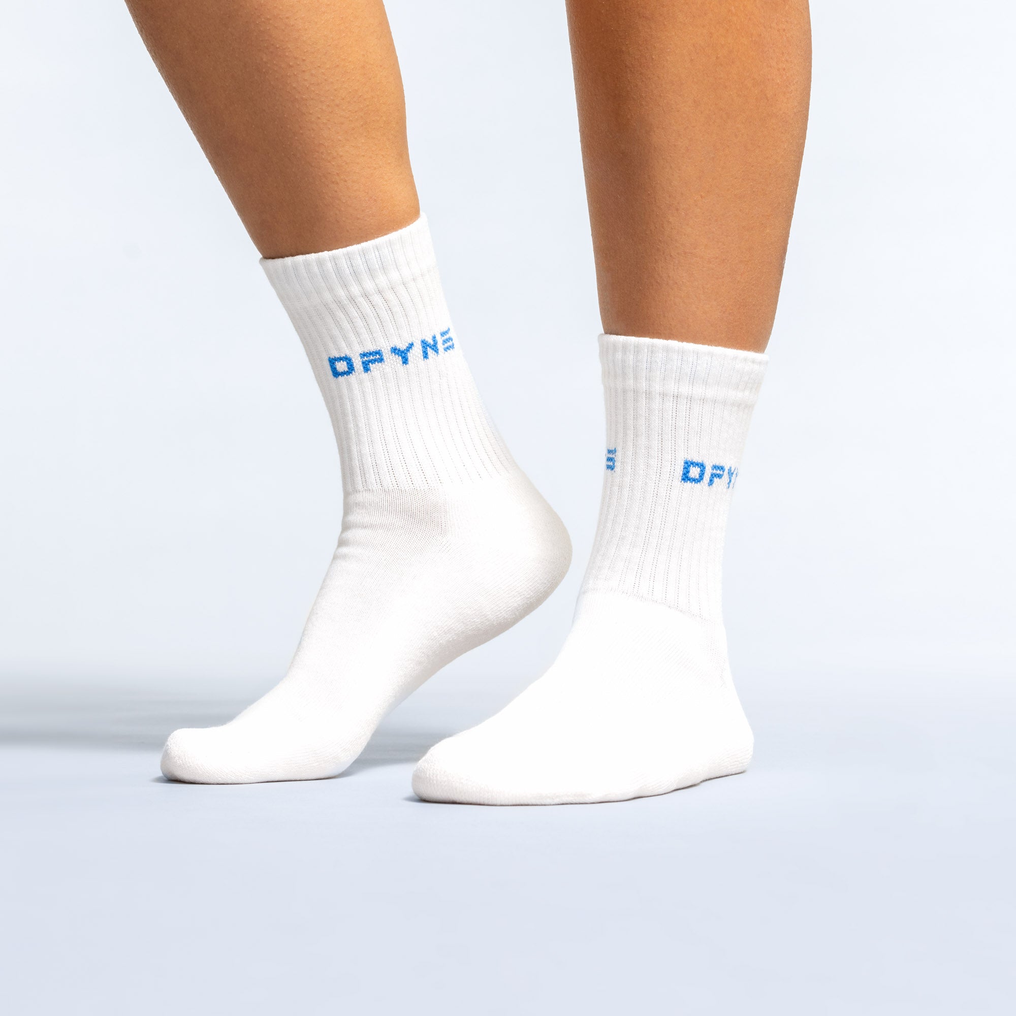 DFYNE Revive Crew Sokker Dame Hvite Blå | 21548-DPFX