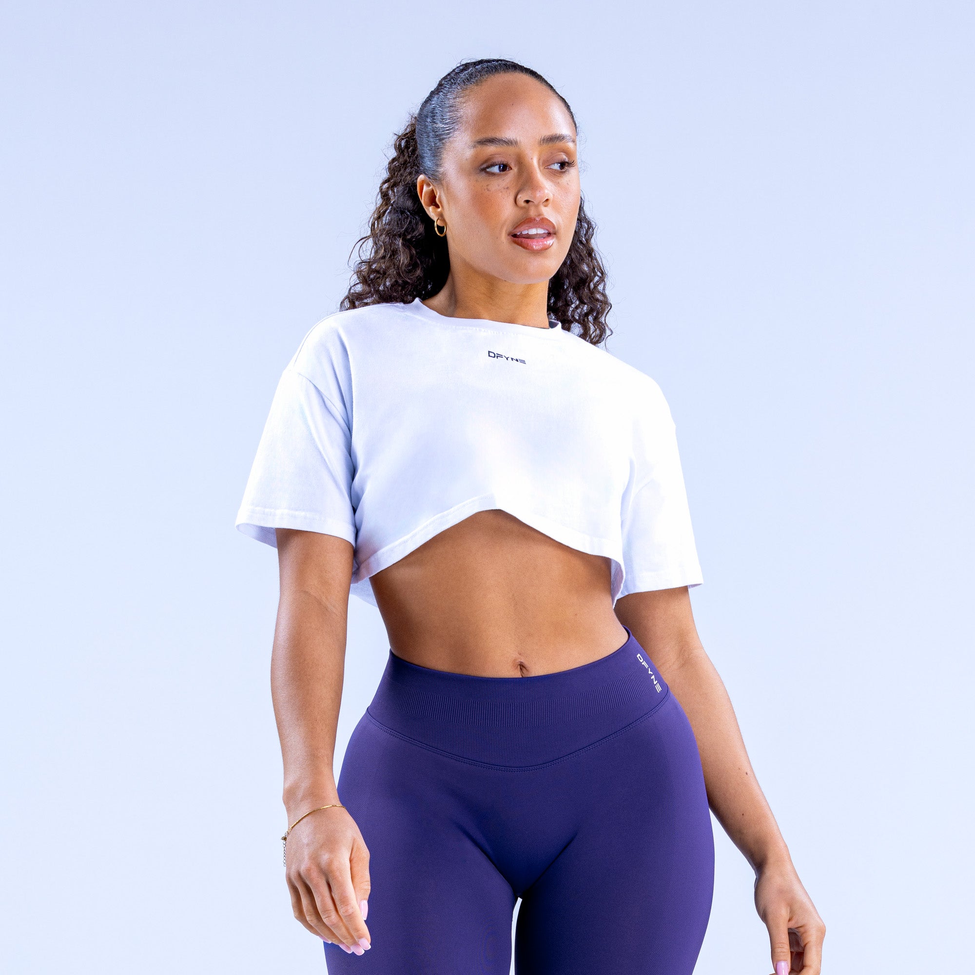 DFYNE Revive Crop T-Skjorte Dame Hvite | 04931-PVKZ