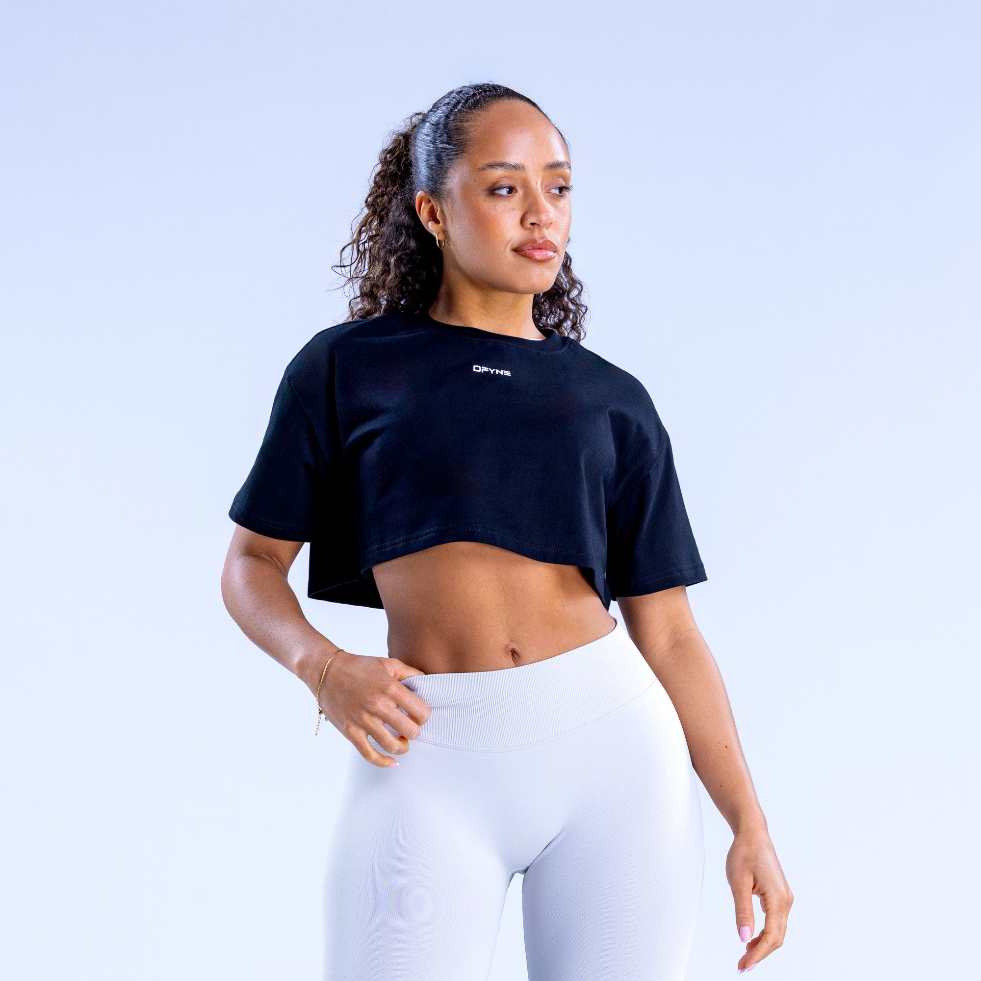 DFYNE Revive Crop T-Skjorte Dame Svarte | 05197-JKUT