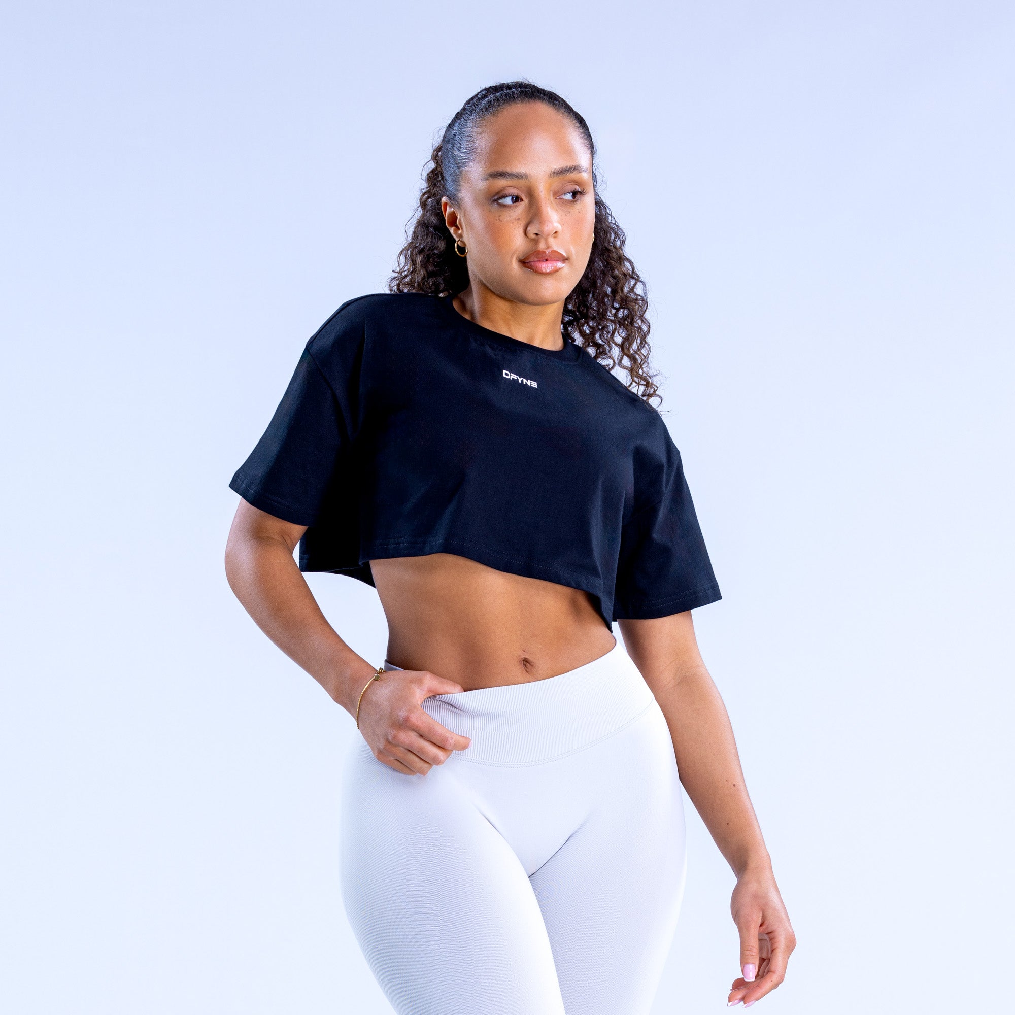 DFYNE Revive Crop T-Skjorte Dame Svarte | 05197-JKUT