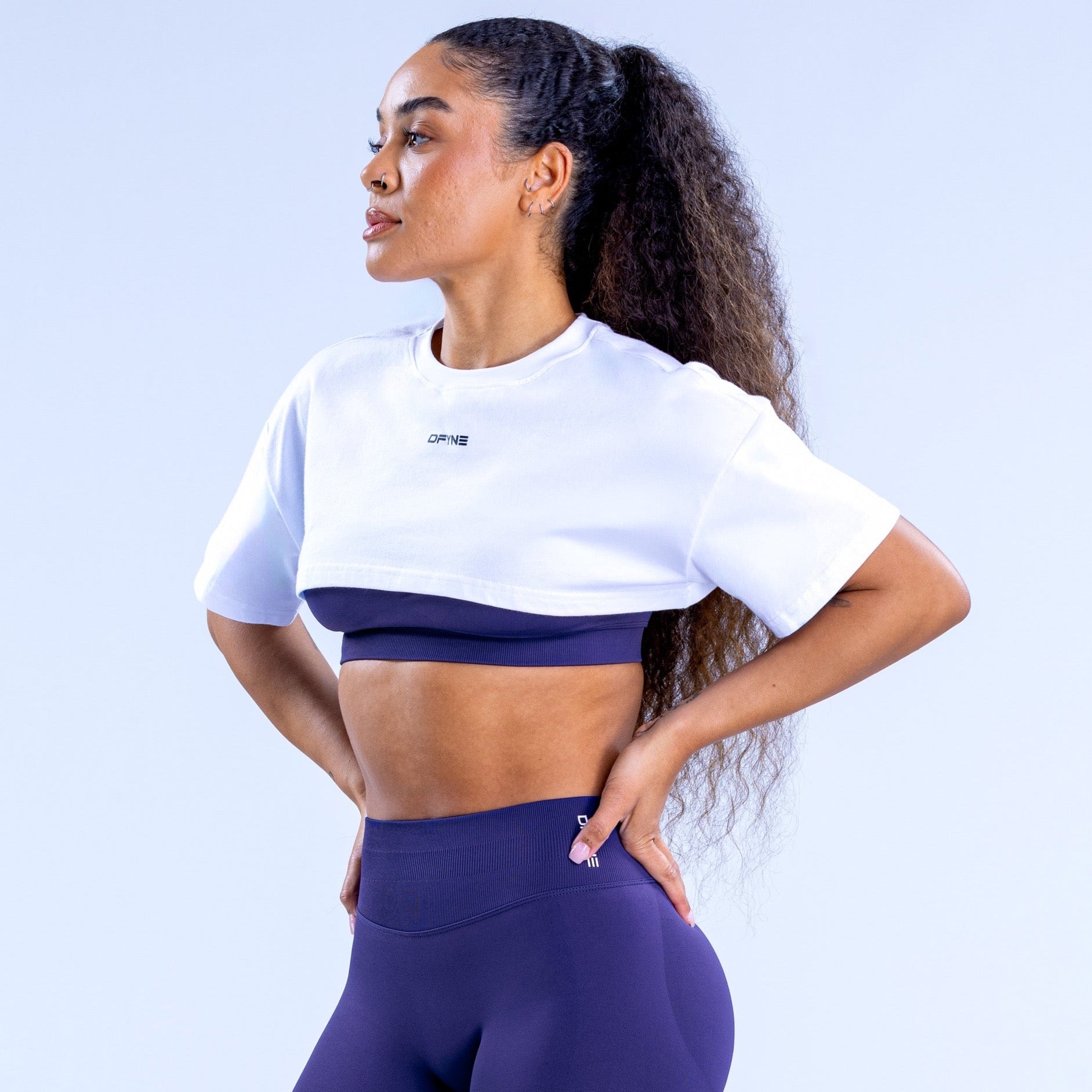 DFYNE Revive Super Crop T-Skjorte Dame Hvite | 23061-NWTU