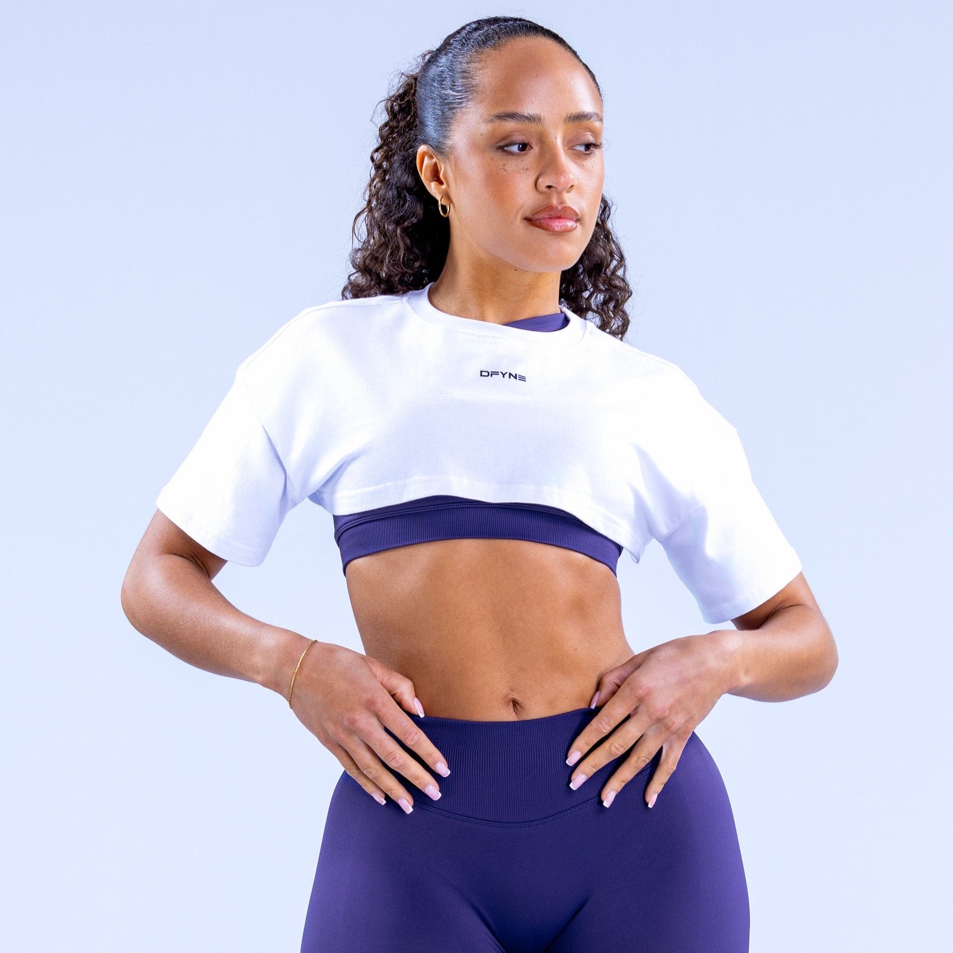 DFYNE Revive Super Crop T-Skjorte Dame Hvite | 23061-NWTU