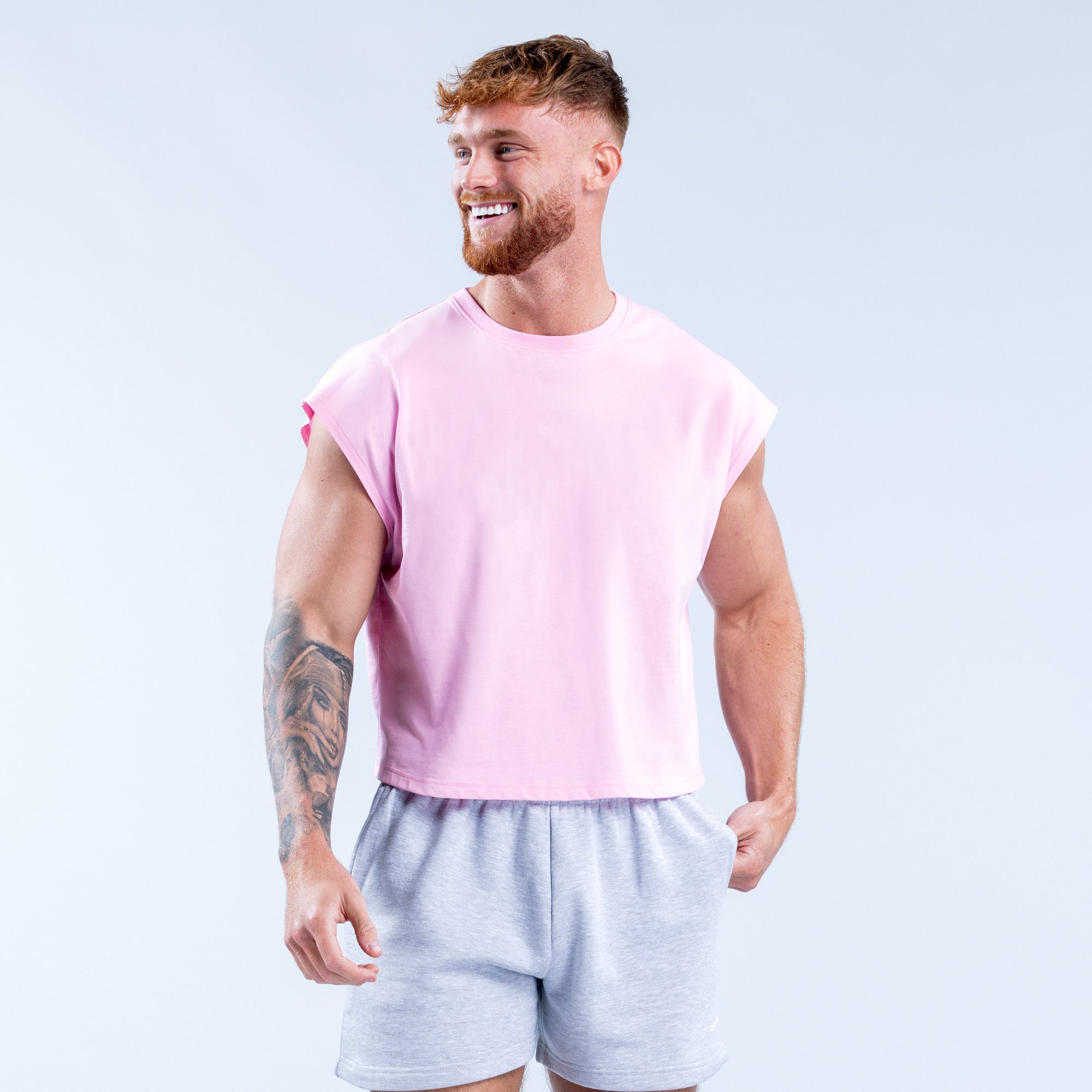 DFYNE Signature Crop Tank Top Herre Lyse Rosa Rosa | 75613-TUWQ
