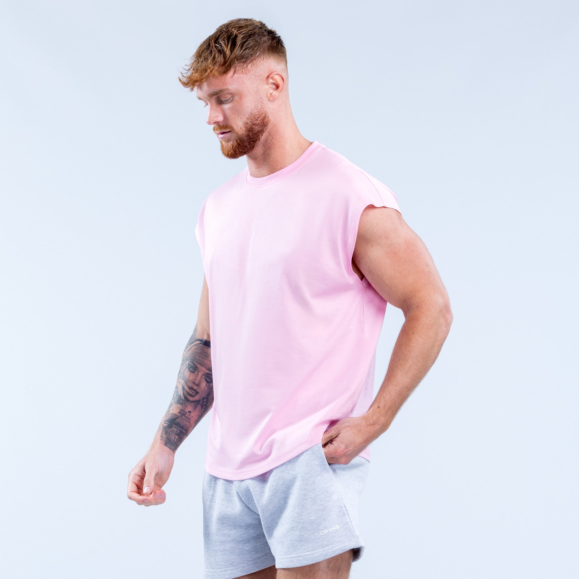 DFYNE Signature Tank Top Herre Lyse Rosa Rosa | 12857-IXGS