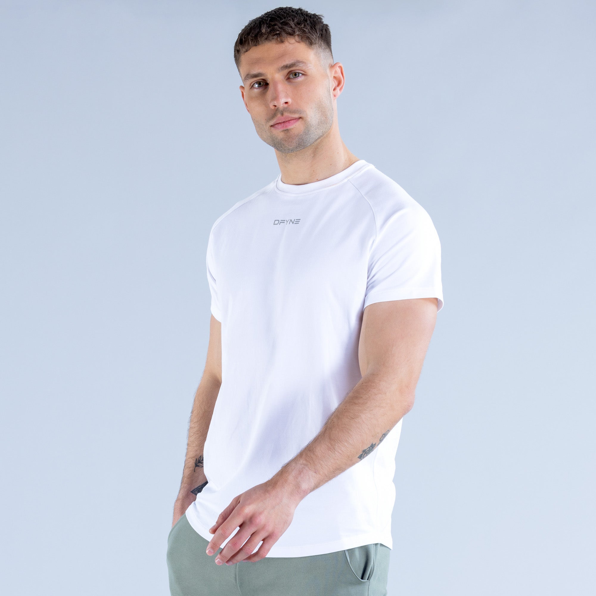 DFYNE Stealth T-Skjorte Herre Hvite | 45783-GZFQ